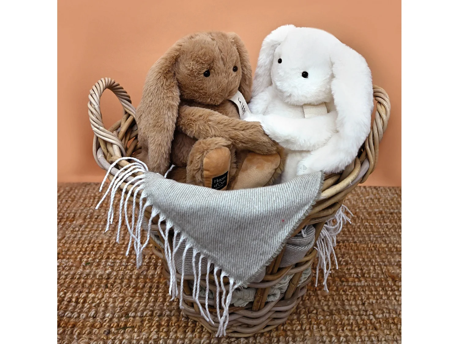 Peluche lapin 32 cm polyester collection LE LAPIN blanc