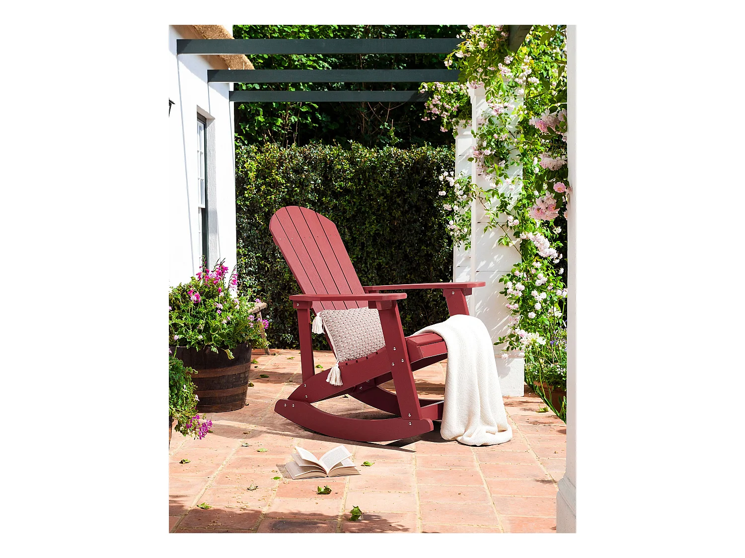Fauteuil à bascule de jardin ADIRONDACK Rouge