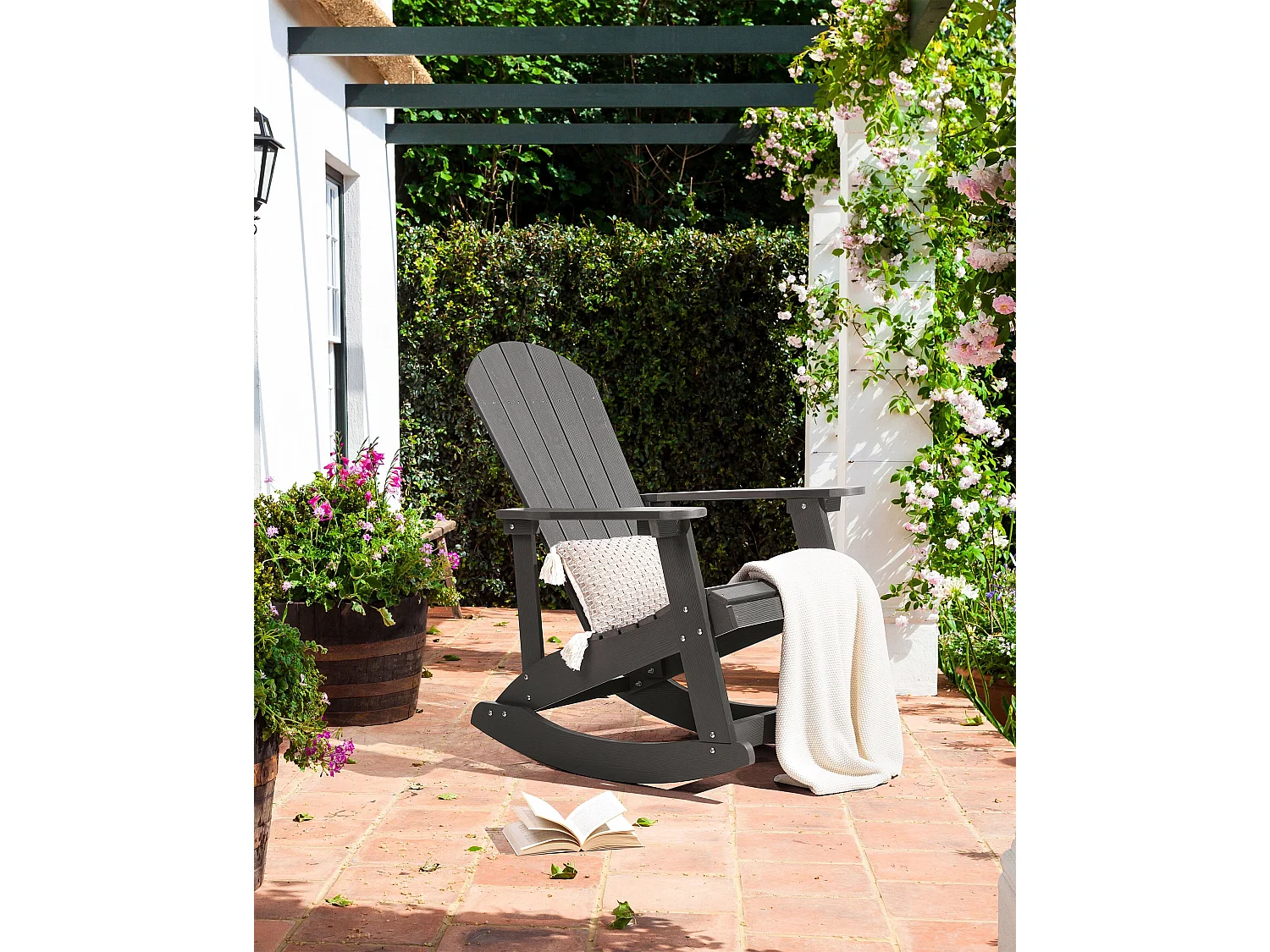 Fotel bujany ogrodowy ADIRONDACK Ciemnoszary