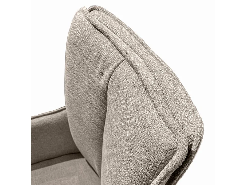 Lot 2 chaises pivotantes 180° tissu beige pieds métal blanc - SABRINA