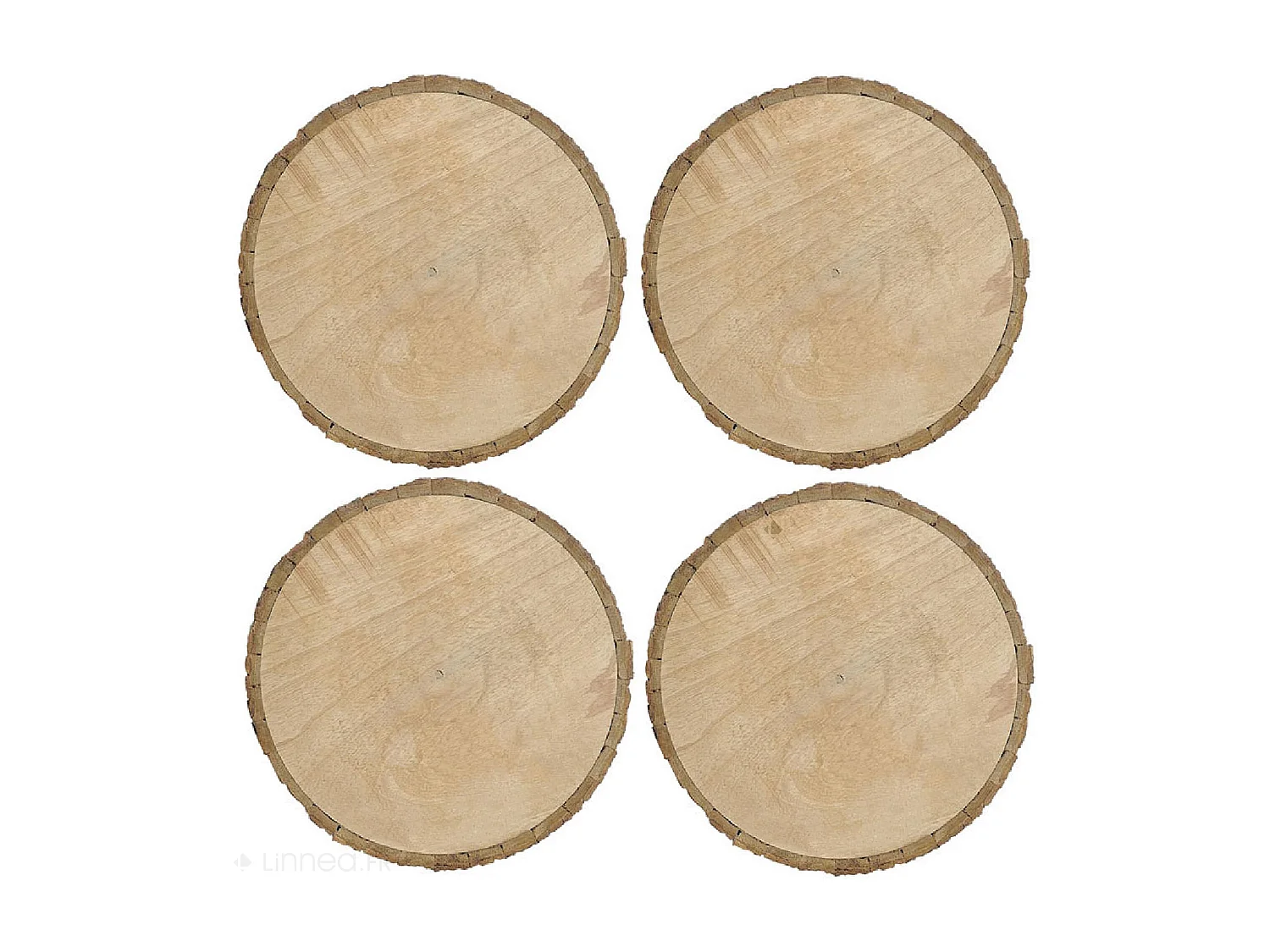 Lot de 4 dessous d'assiette en rondin de bois rond 30 cm collection BARK