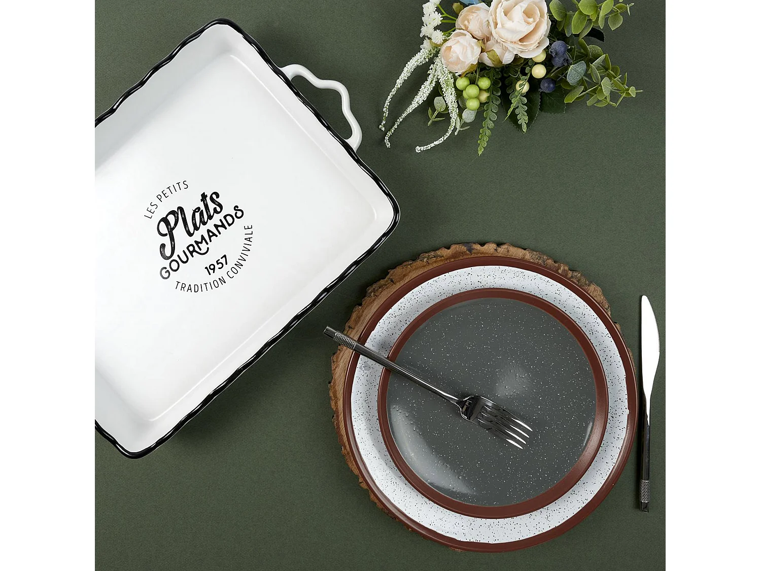 Lot de 4 dessous d'assiette en rondin de bois rond 30 cm collection BARK