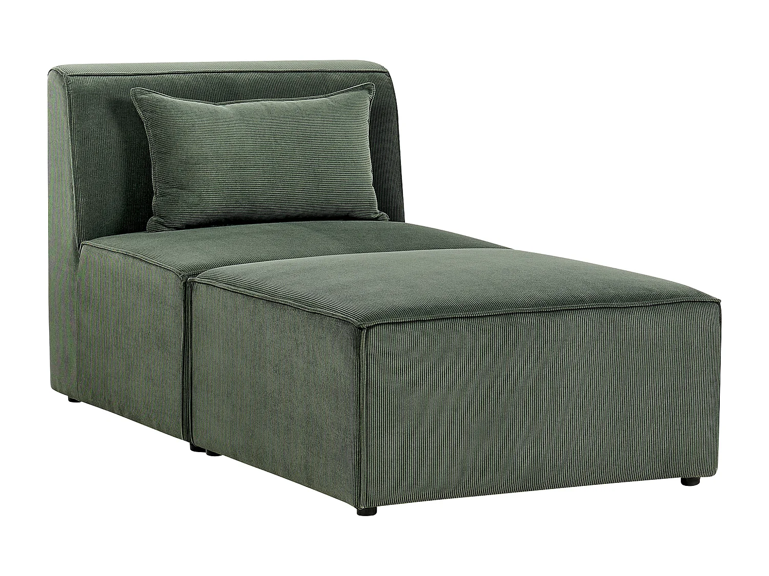 Chaise longue LEMVIG Velours côtelé Vert foncé