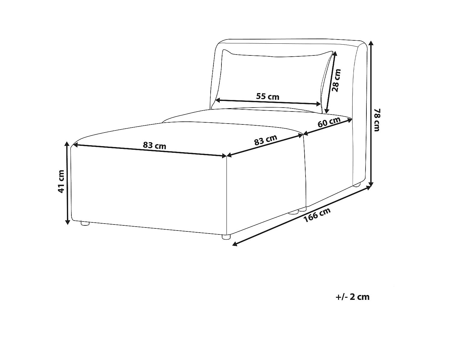 Chaise longue LEMVIG Velours côtelé Beige clair