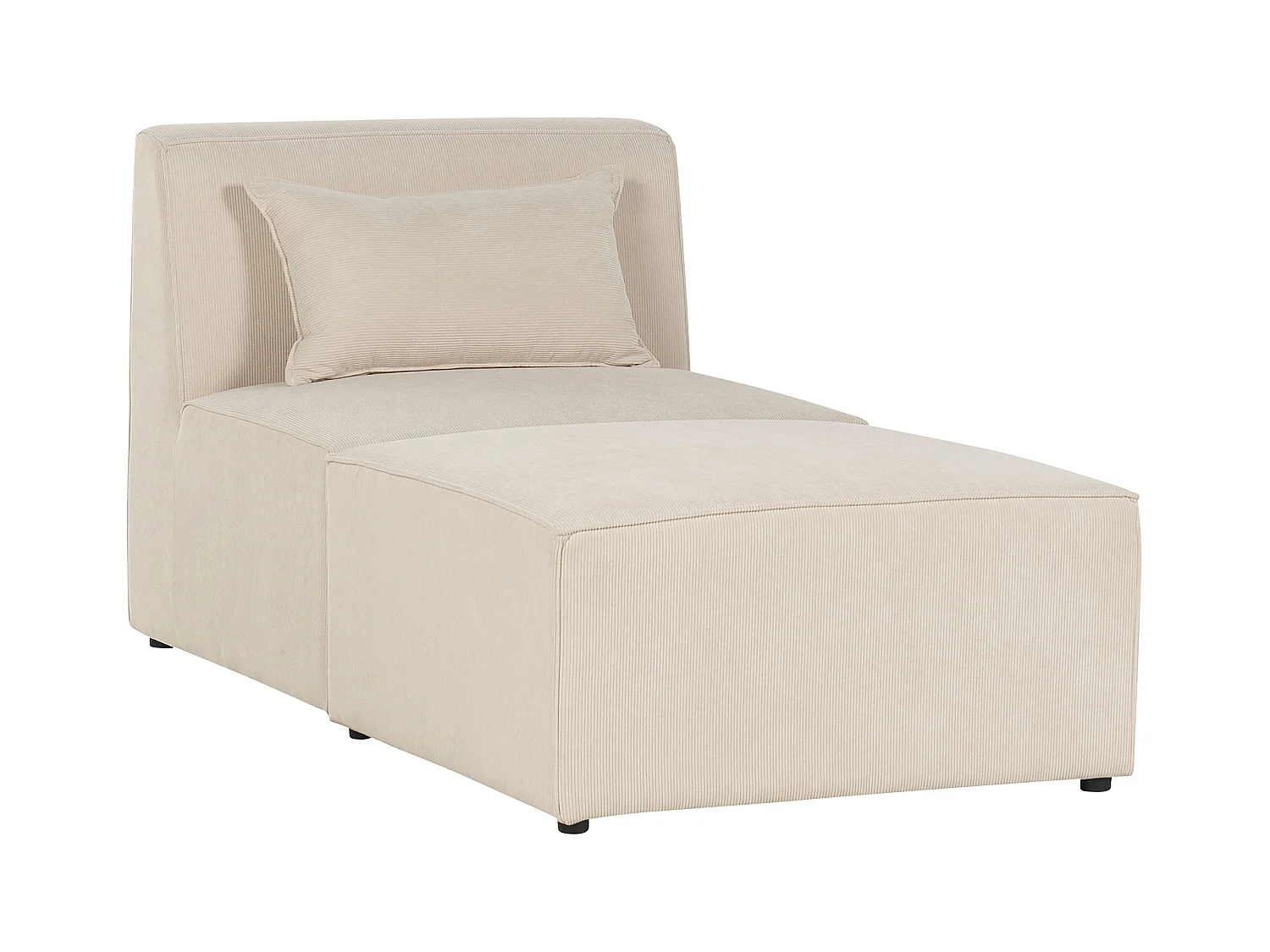 Chaise longue LEMVIG Velours côtelé Beige clair