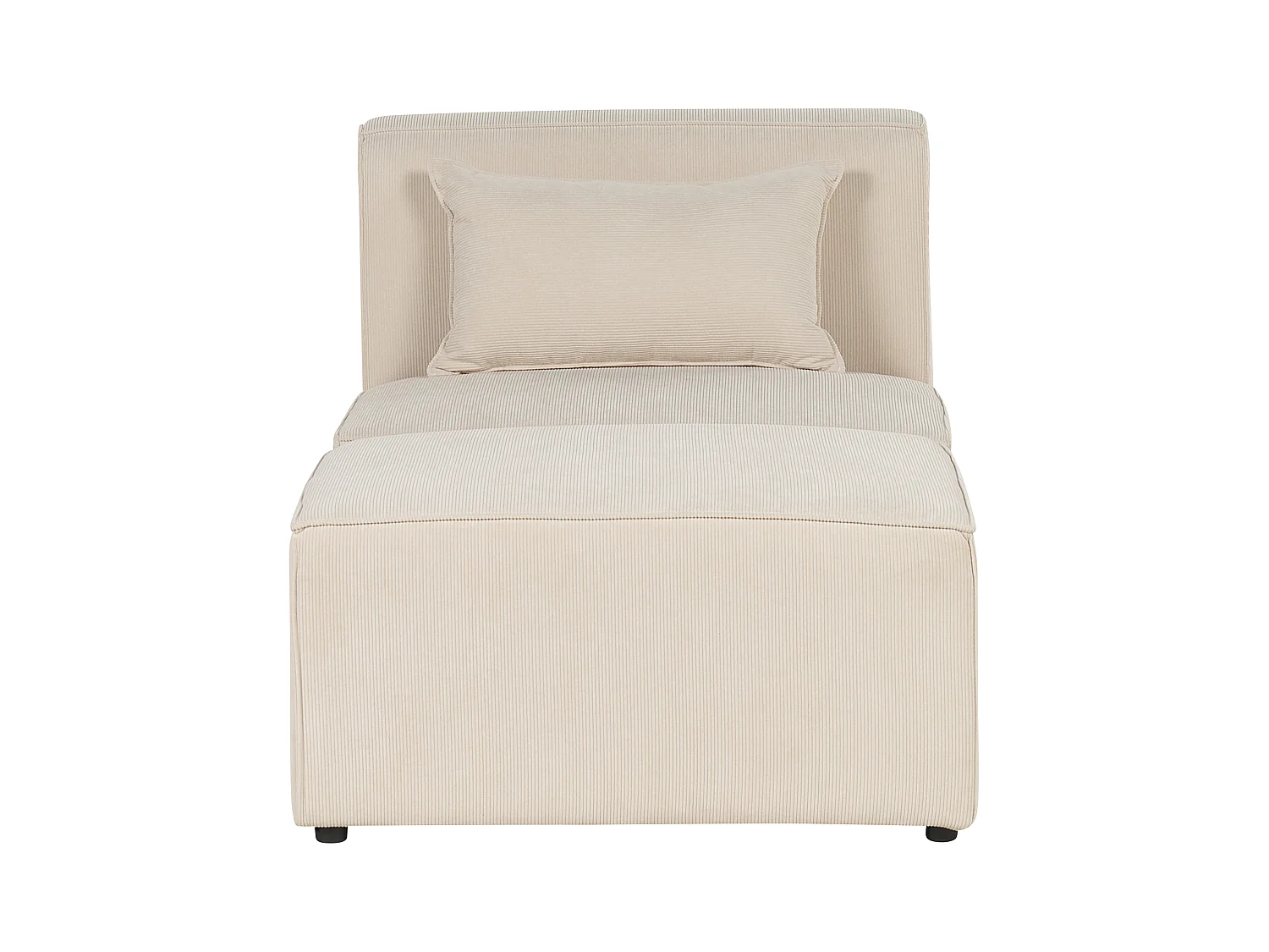Chaise longue LEMVIG Velours côtelé Beige clair