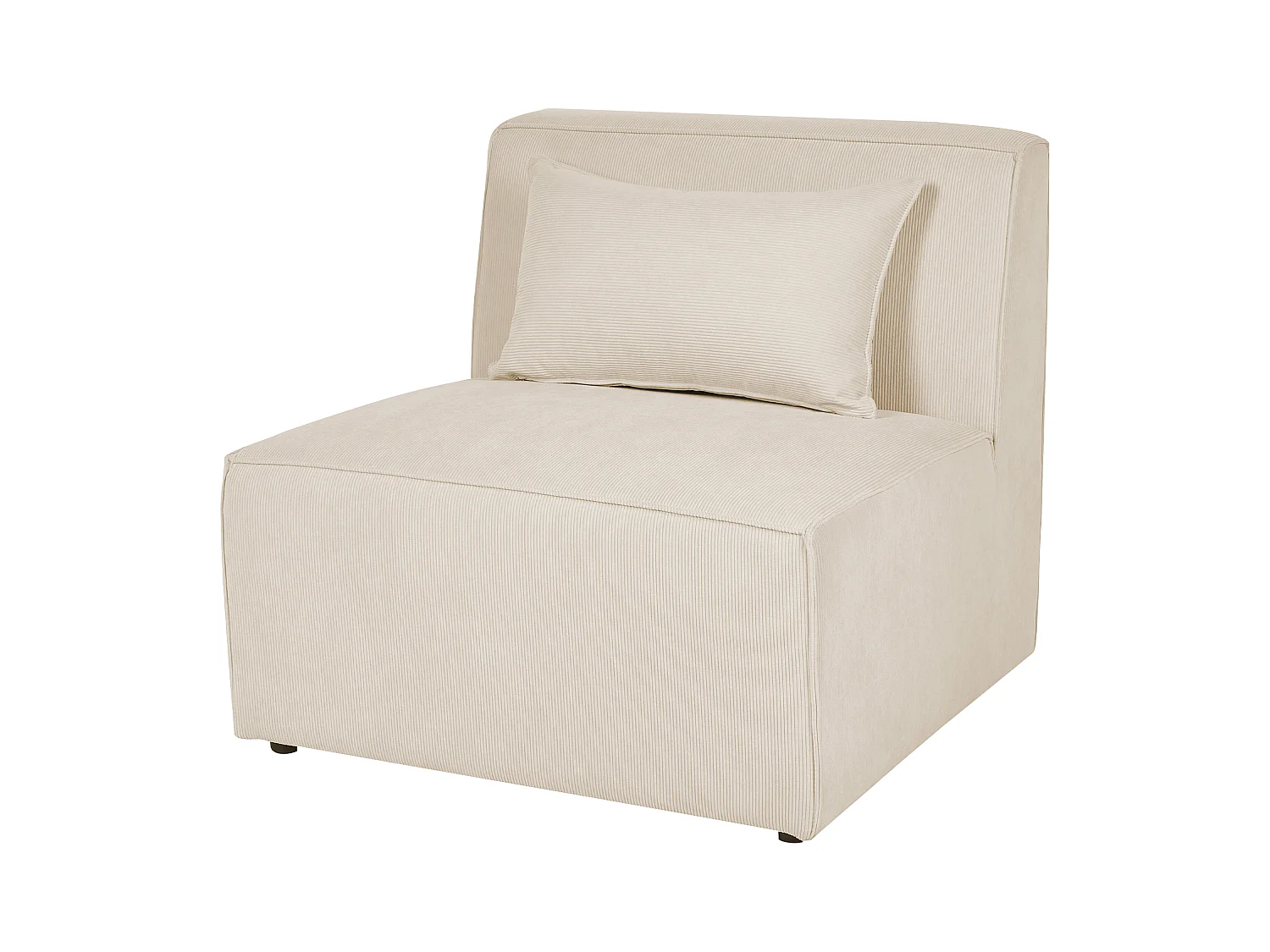 Chaise longue LEMVIG Velours côtelé Beige clair