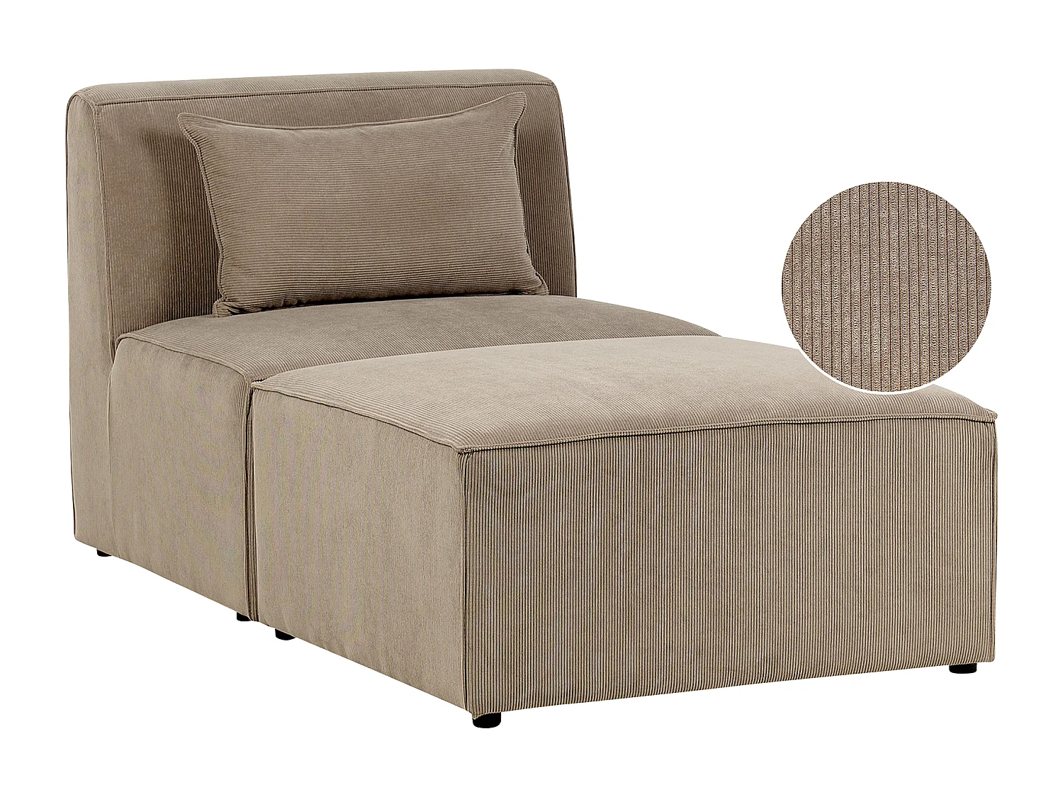 Chaise longue LEMVIG Velours côtelé Taupe