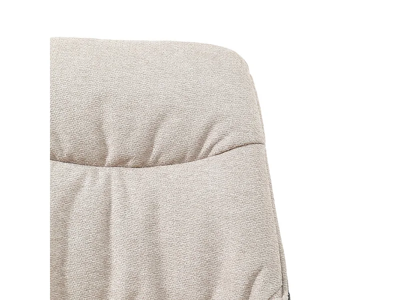 Chaise pivotante 180° en tissu blanc écru et pieds métal noir – JADEN