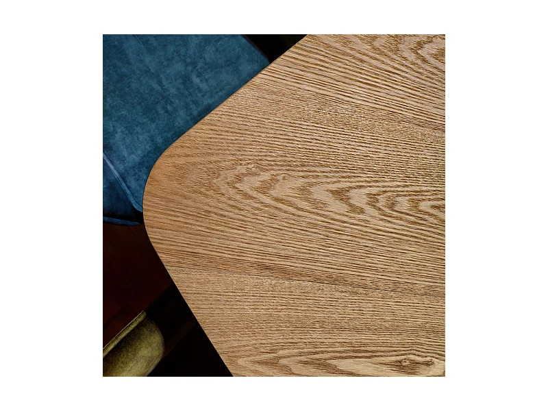 Table repas 200 cm en bois de frêne stratifié pieds métal noir - ILDA