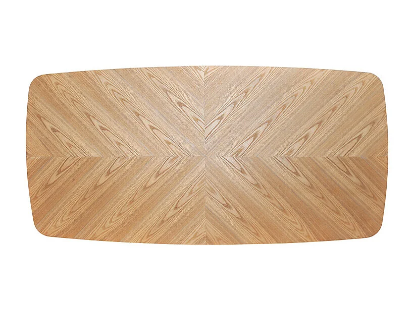 Table repas 200 cm en bois de frêne stratifié pieds métal noir - ILDA