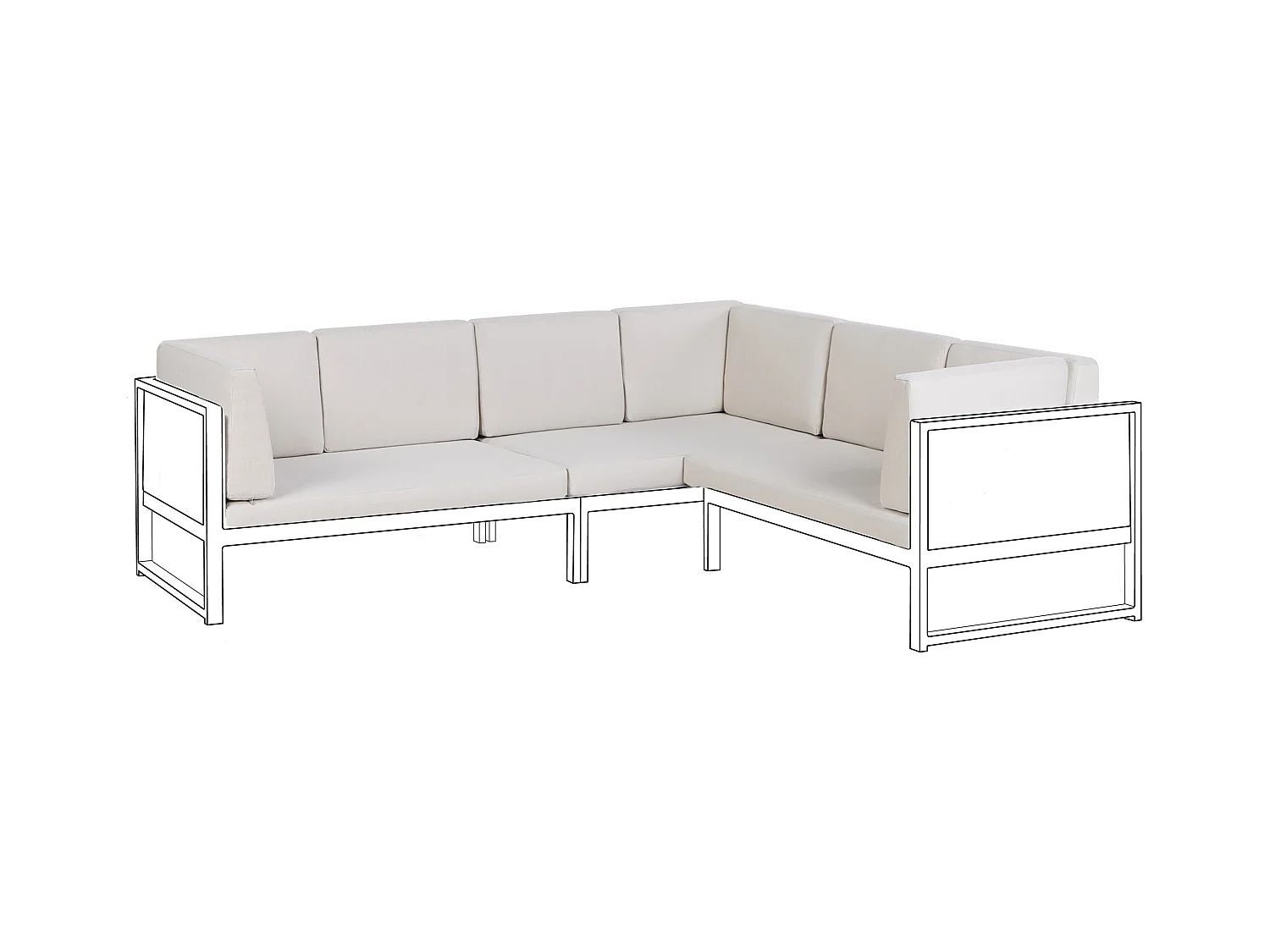 Ensemble de housses de coussins d'extérieur CASTELLA Blanc cassé