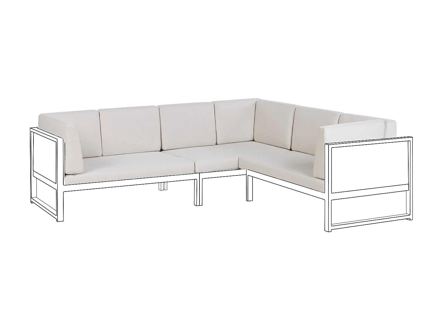 Ensemble de housses de coussins d'extérieur CASTELLA Blanc cassé