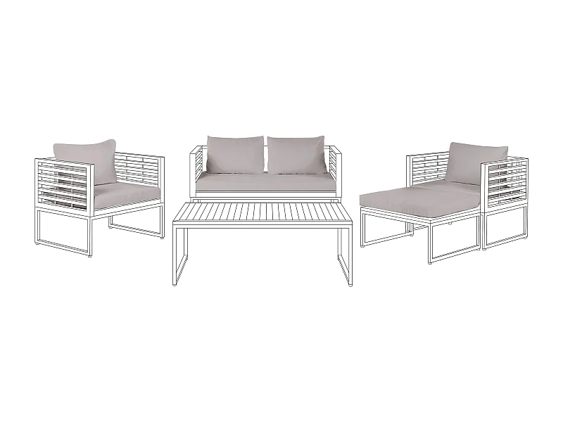 Outdoor Kissenbezug Set BERMUDA Grau