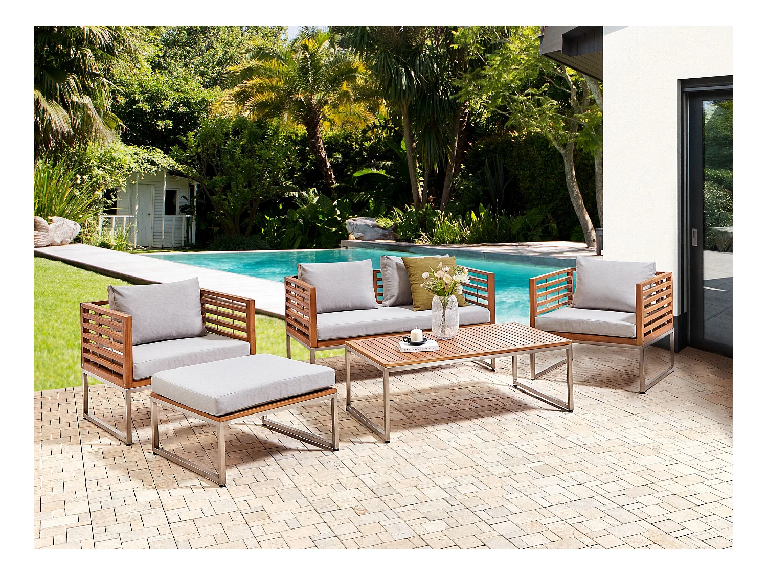 Set kussenhoezen voor buiten BERMUDA Grijs