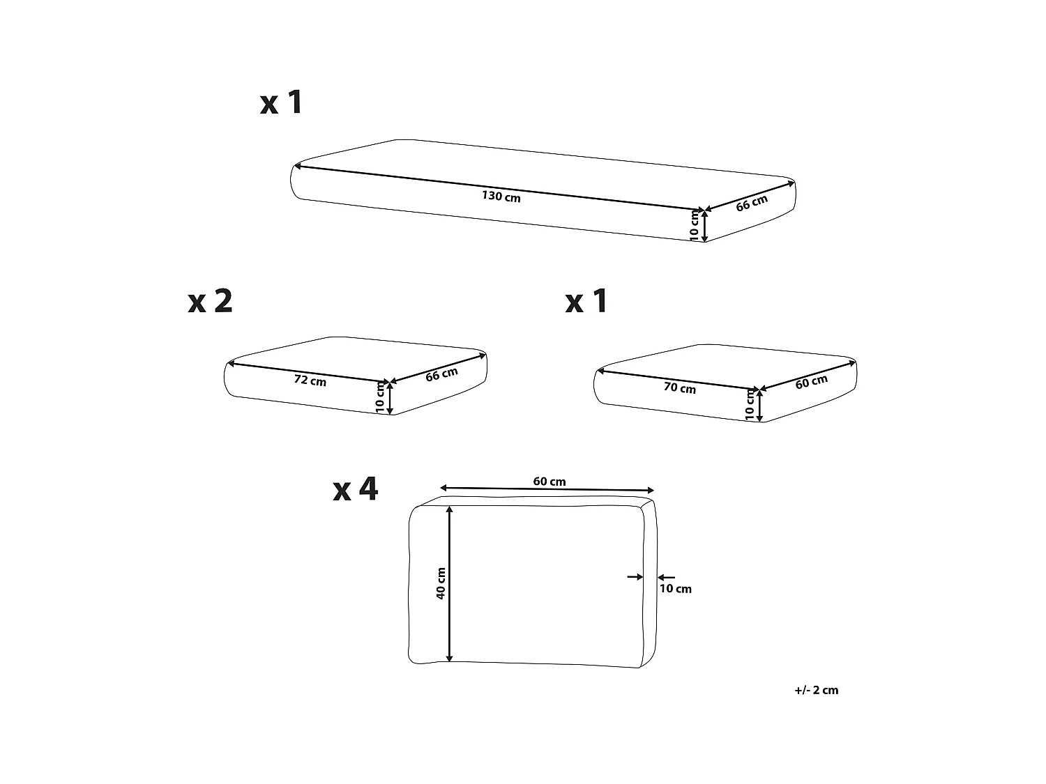 Set kussenhoezen voor buiten BERMUDA Grijs