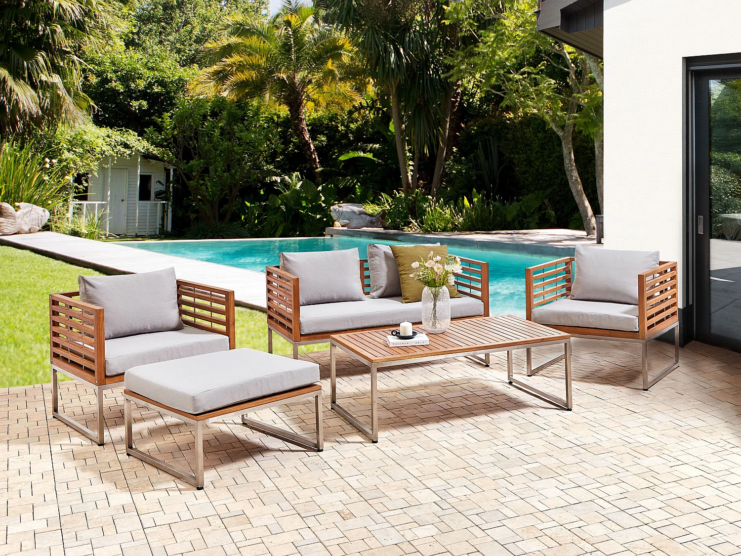 Set di copricuscini per esterni BERMUDA Grigio