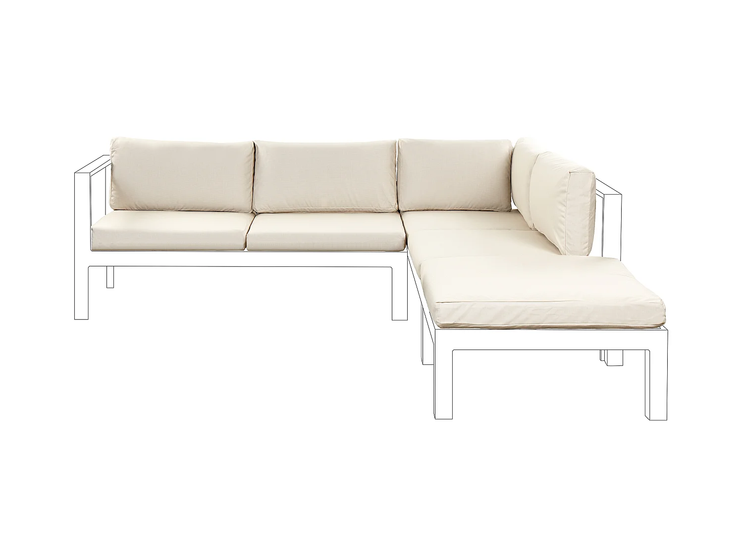 Ensemble de housses de coussins d'extérieur MESSINA Beige