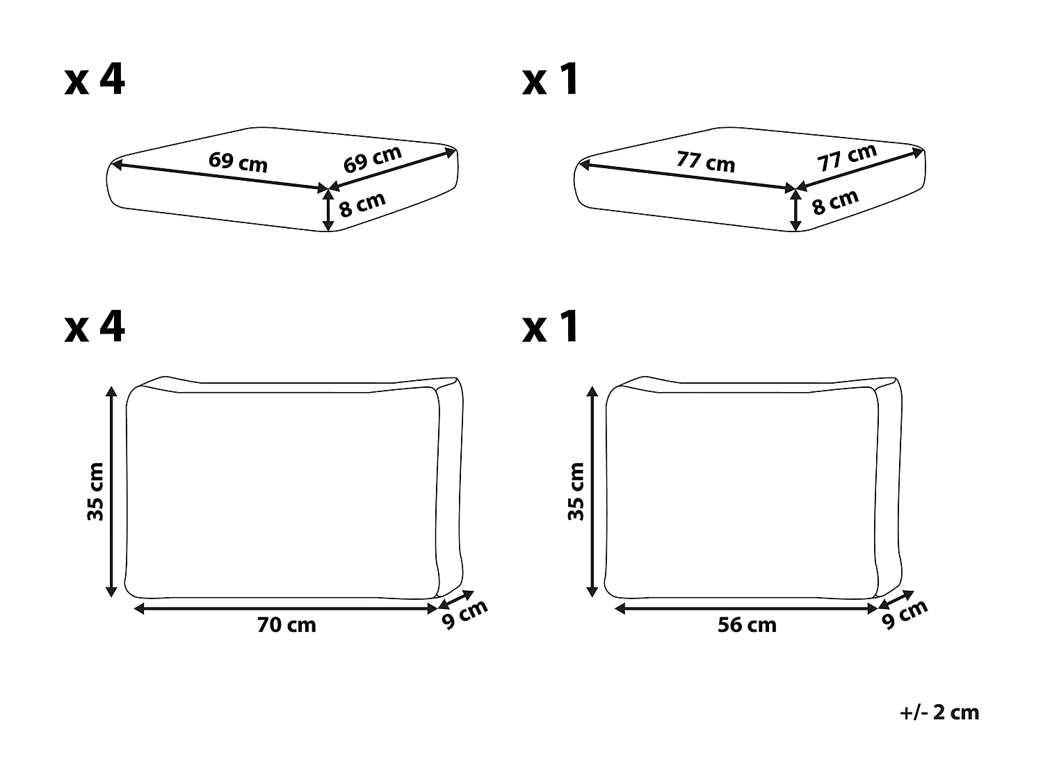 Set di copricuscini per esterni MESSINA Beige