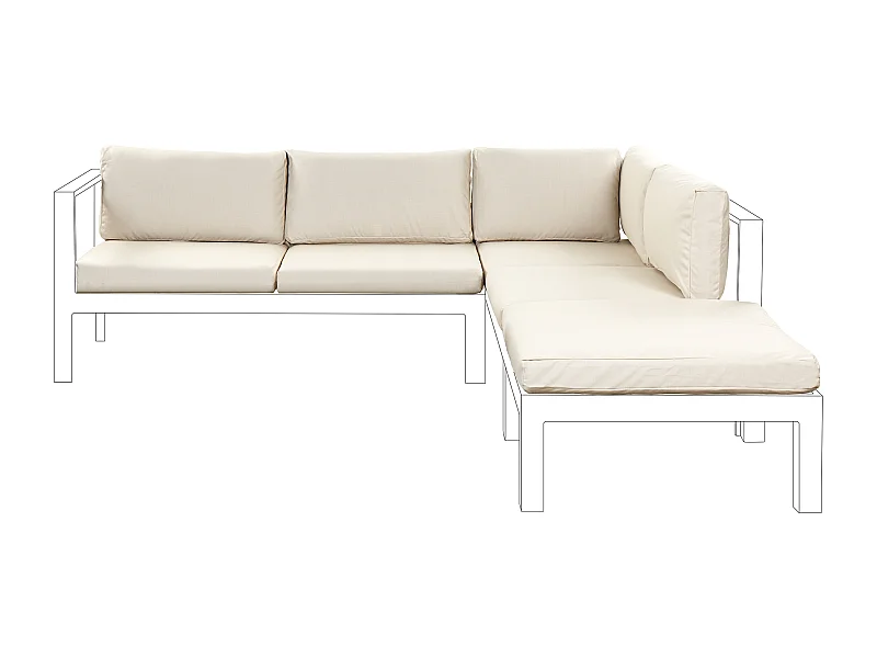 Set kussenhoezen voor buiten MESSINA Beige