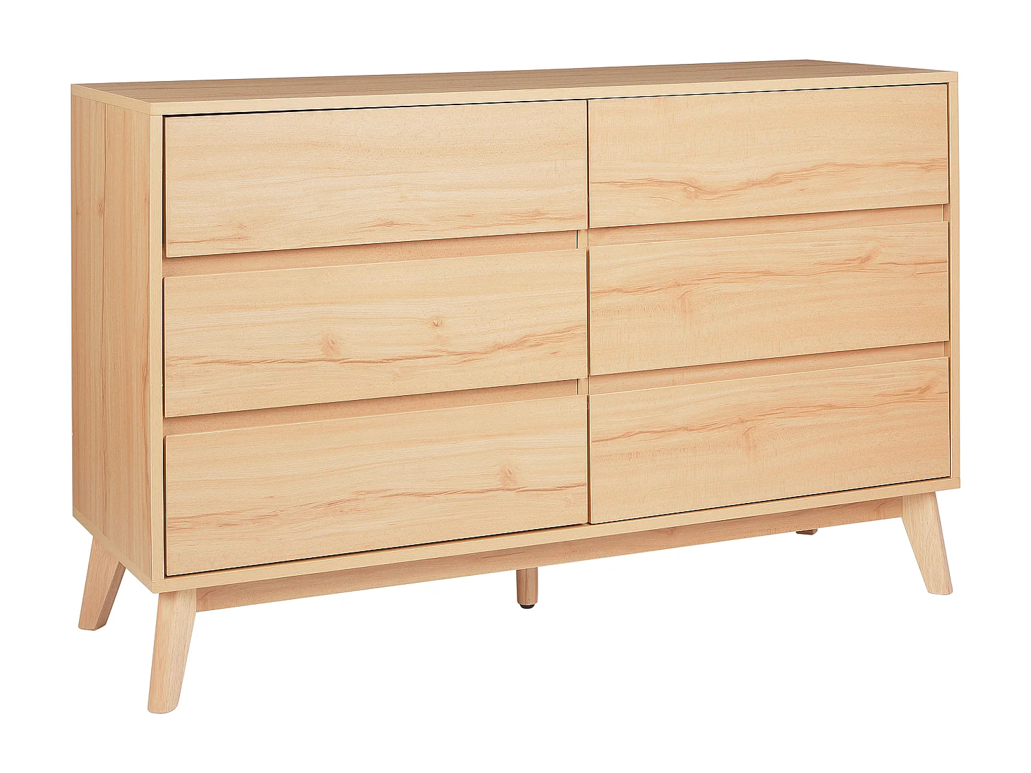 Commode à 6 tiroirs SARDIS Marron clair