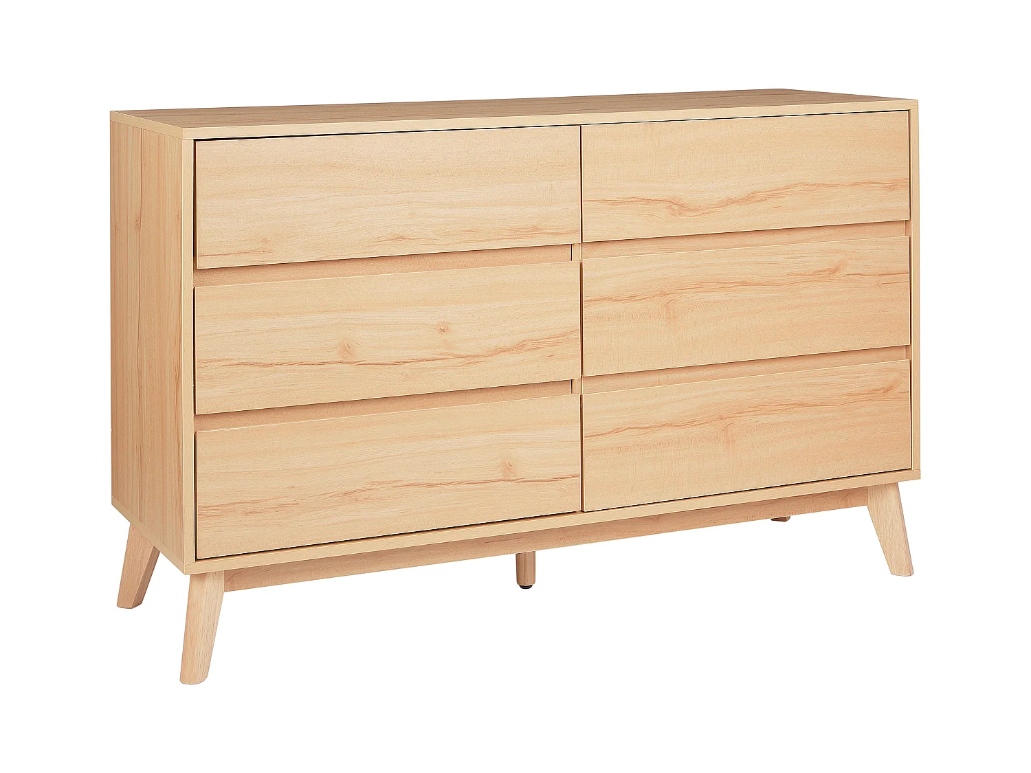 Commode à 6 tiroirs SARDIS Marron clair