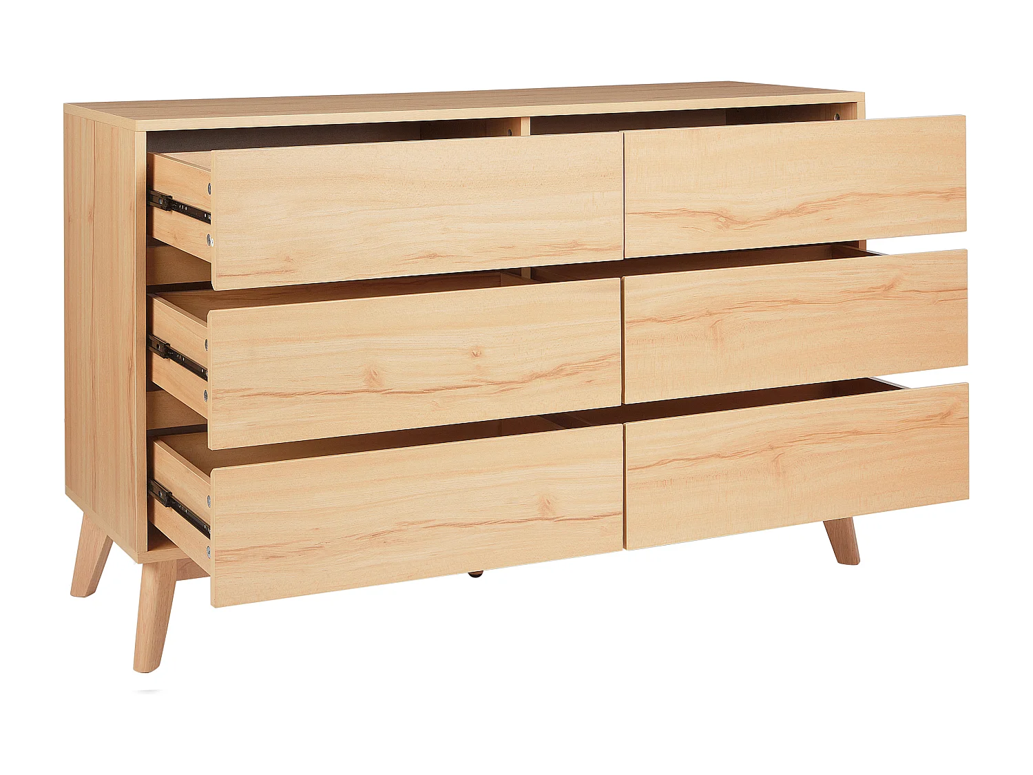 Kommode mit 6 Schubladen SARDIS Hellbraun