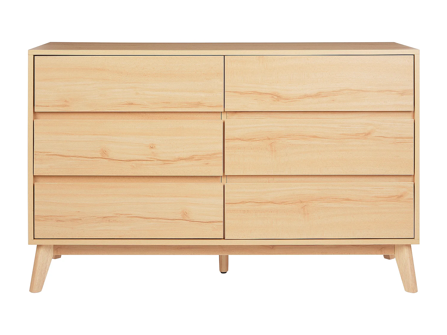 Kommode mit 6 Schubladen SARDIS Hellbraun
