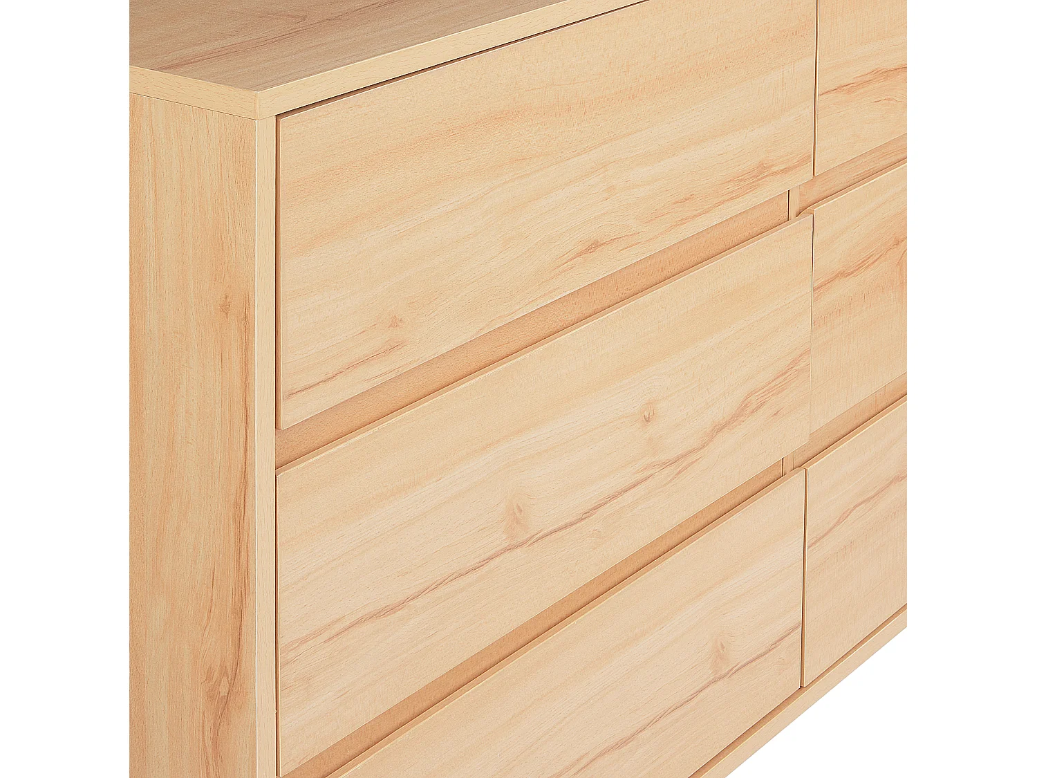Kommode mit 6 Schubladen SARDIS Hellbraun