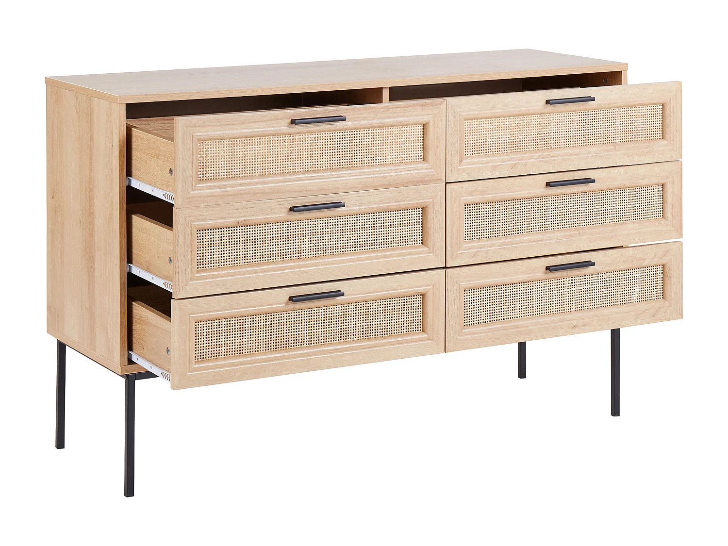 Commode à 6 tiroirs PASCO Marron clair