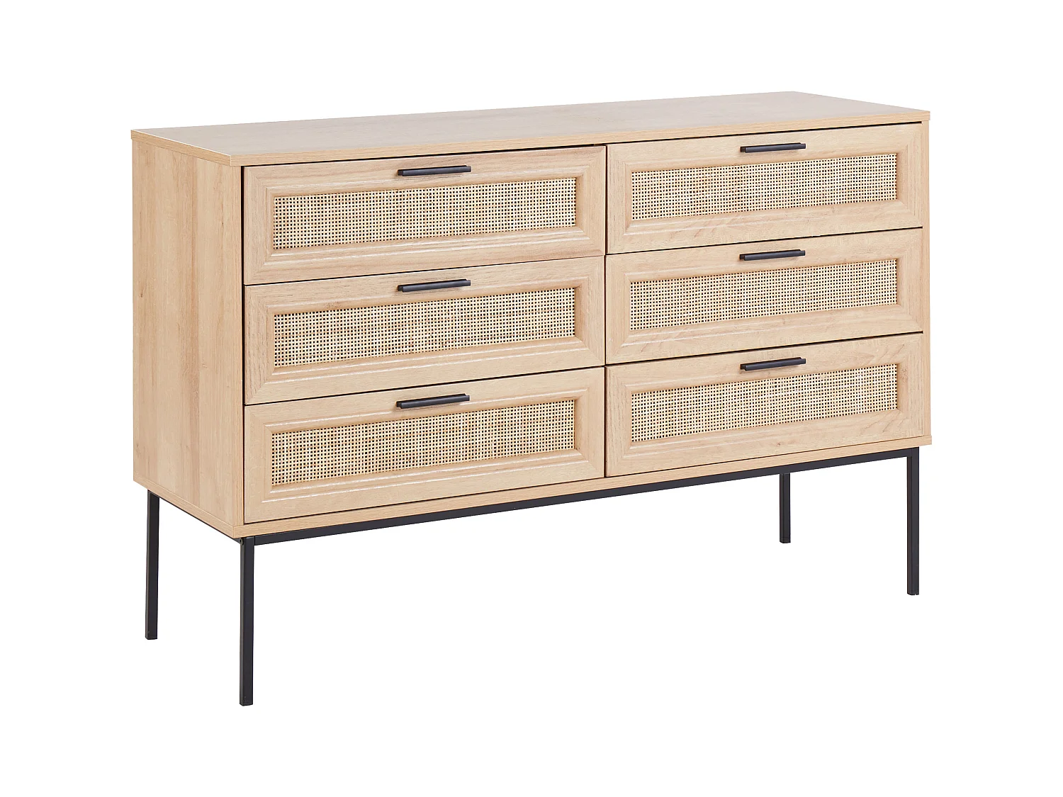 Commode à 6 tiroirs PASCO Marron clair