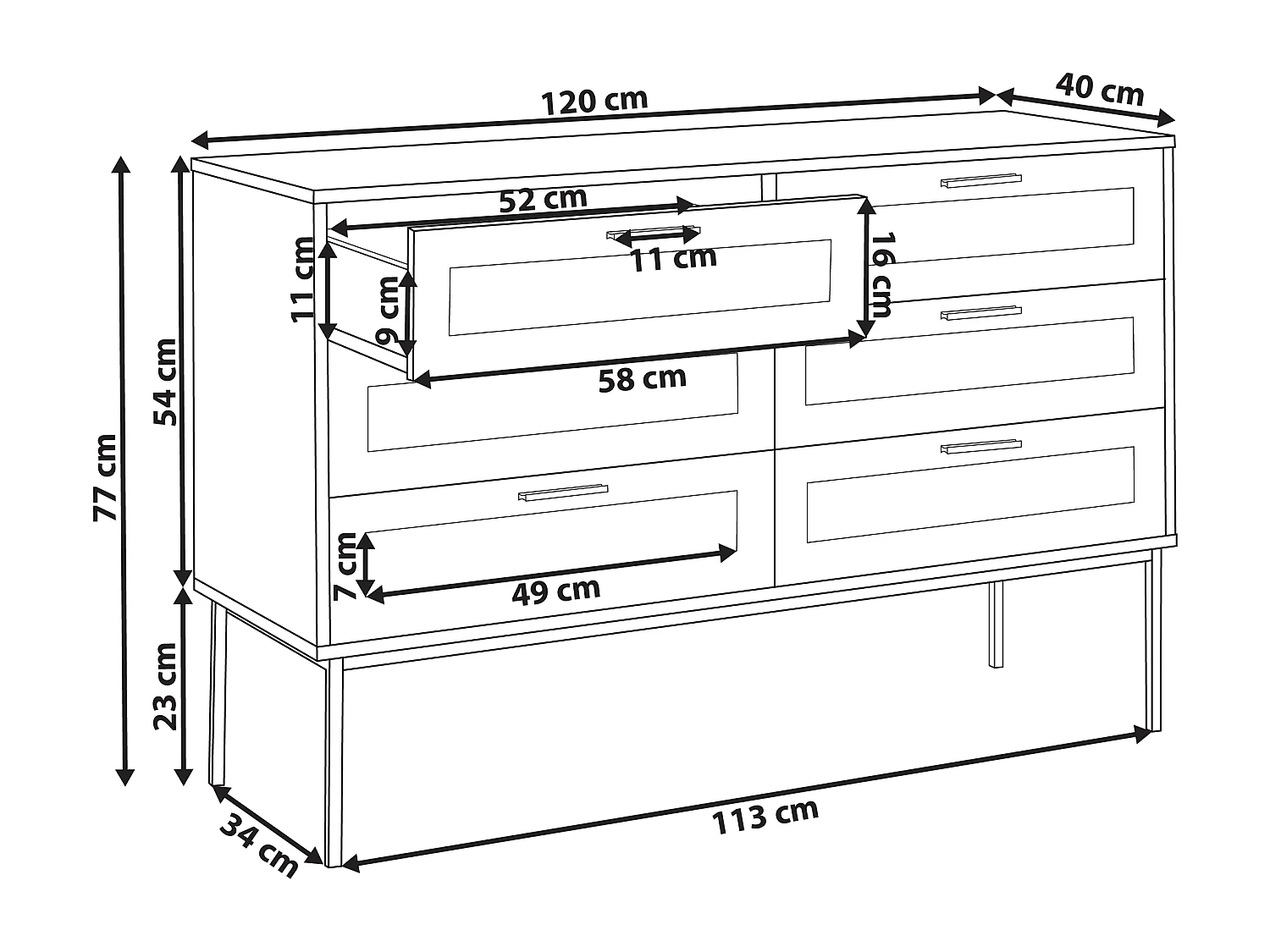 Ladekast 6 lades PASCO Lichtbruin