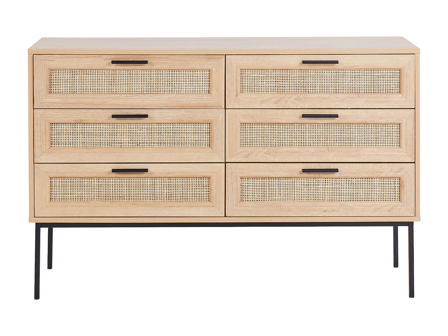 Commode à 6 tiroirs PASCO Marron clair