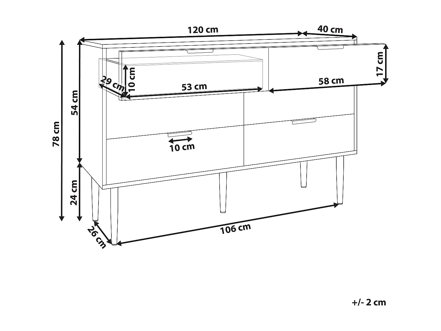 Cómoda 6 gavetas SOHO Branco