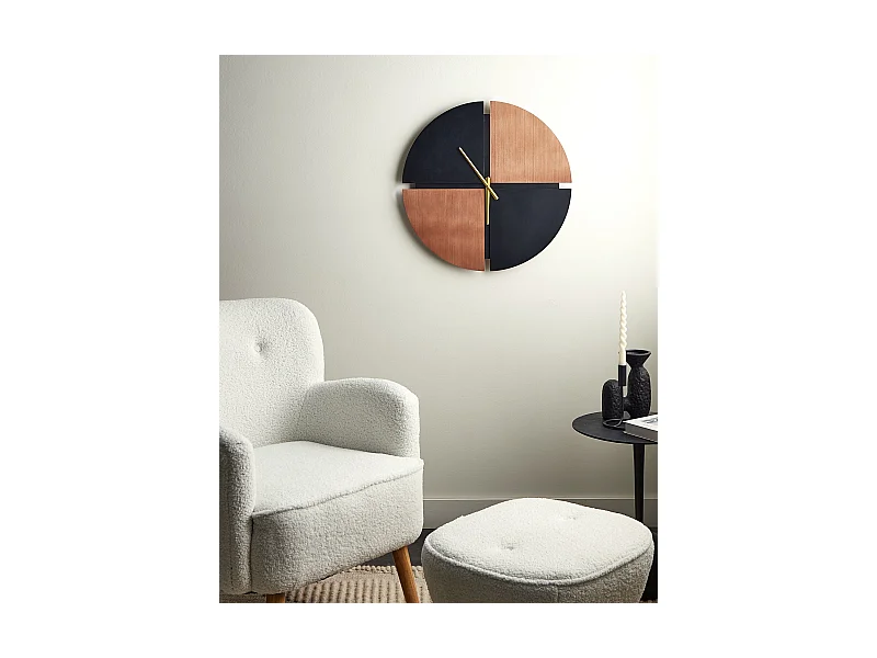 Horloge murale ARAMON 60 cm Marron/noir