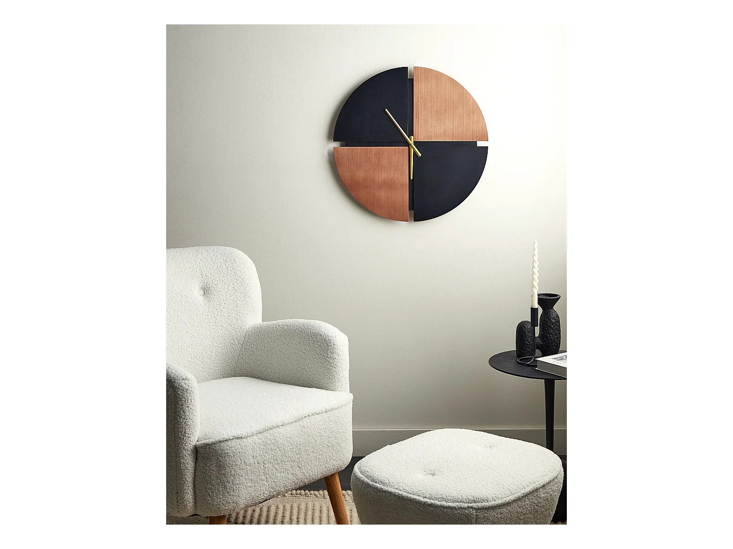 Horloge murale ARAMON 60 cm Marron/noir
