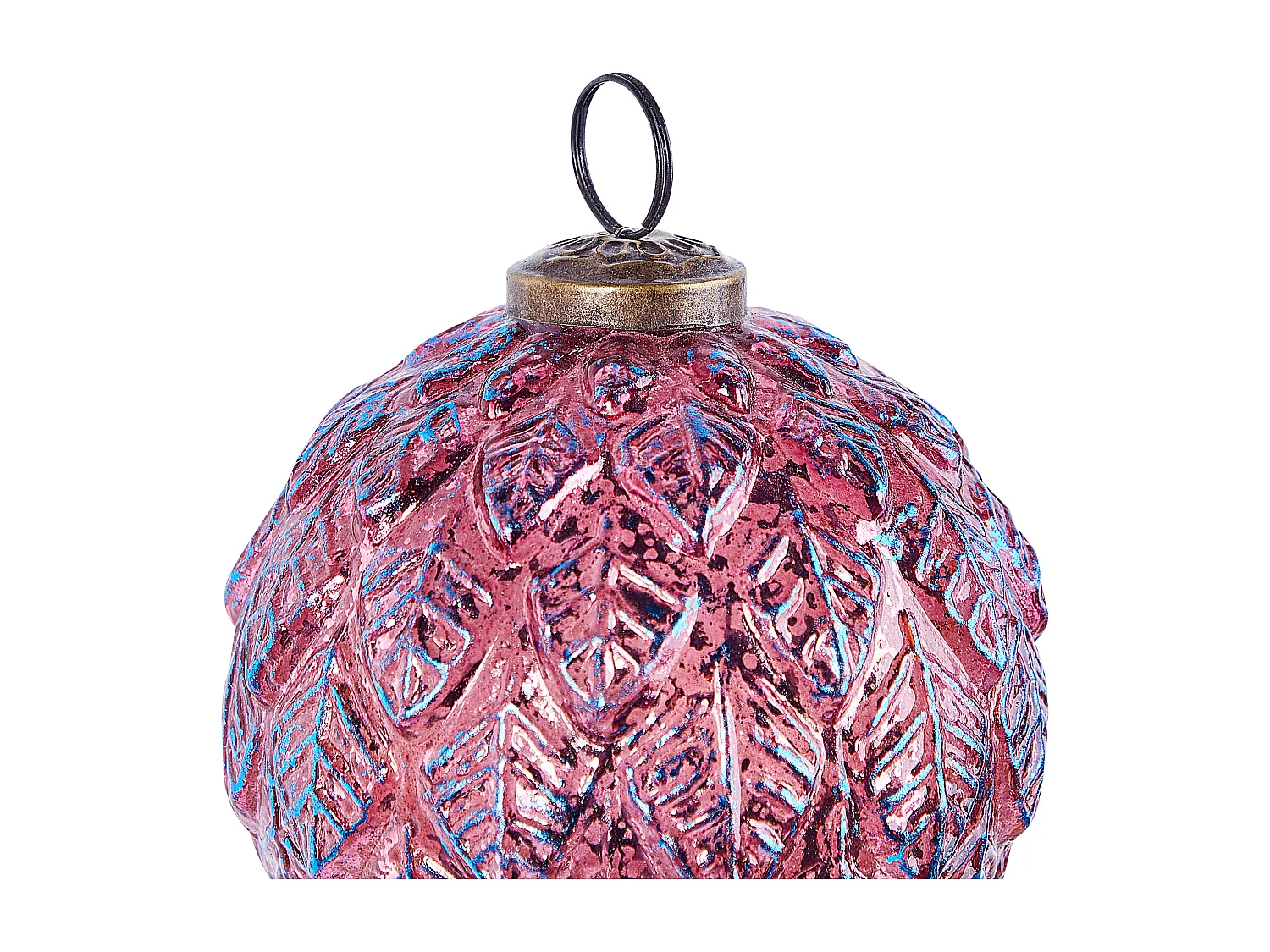 Kerstballen set van 6 glas roze ASTRAL