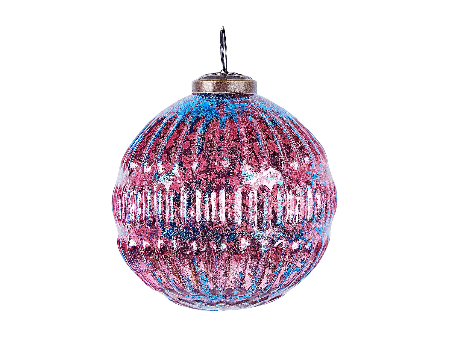 Weihnachtskugel 6er Set Glas rosa / blau Antik-Optik ASTRAL