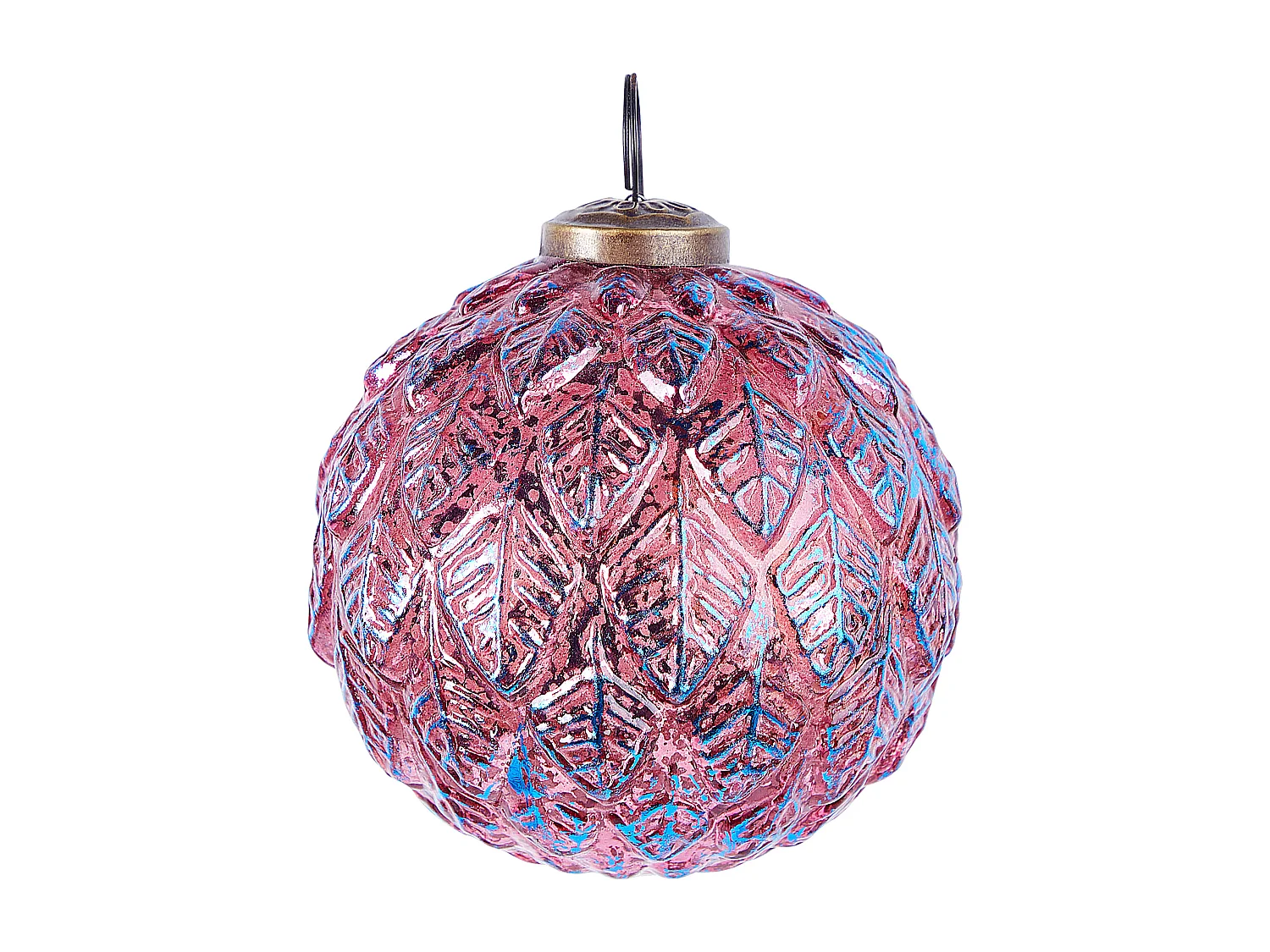 Weihnachtskugel 6er Set Glas rosa / blau Antik-Optik ASTRAL