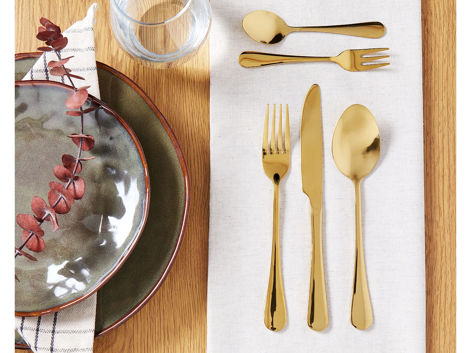 Set de 30 couverts FUSILLI Doré