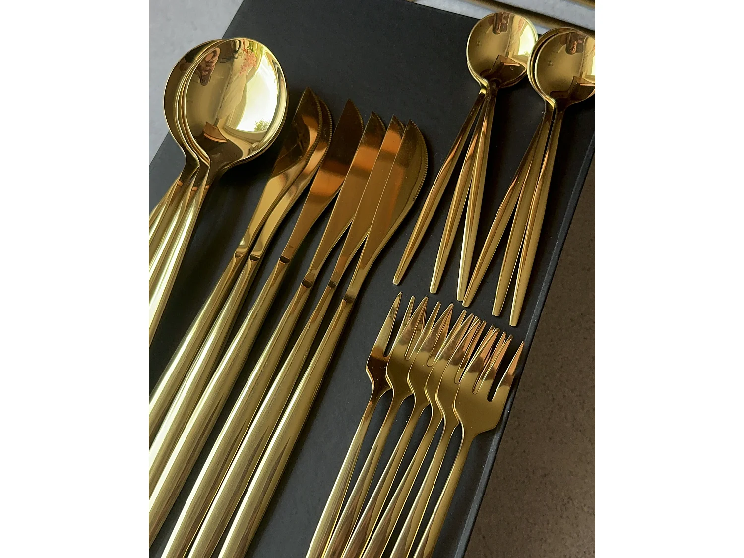 Set de 30 couverts RIGATONI Doré