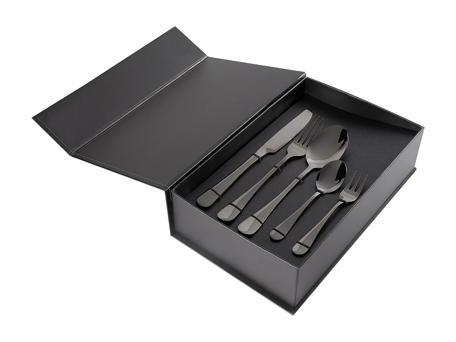 Set de 30 couverts FUSILLI Noir
