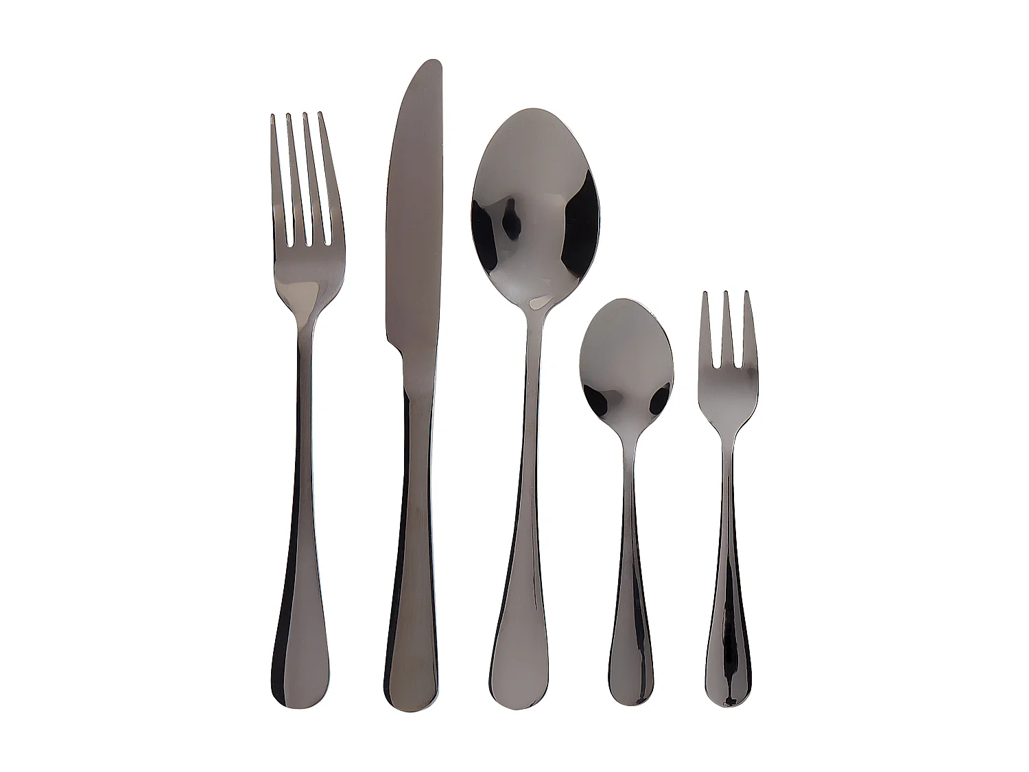 Set di 30 posate FUSILLI Nero