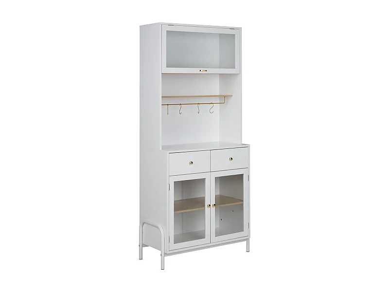 Armadio con ante in vetro PARLIN 78 cm Bianco