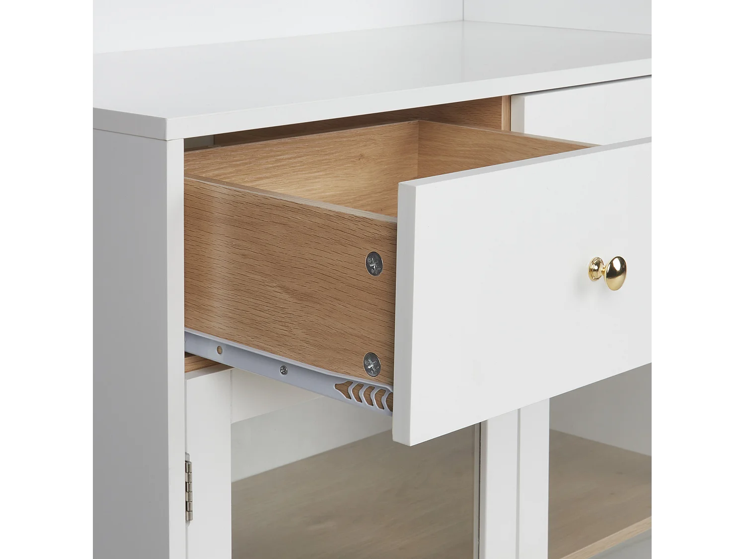 Witryna ze szklaną gablotą PARLIN 78 cm Biały