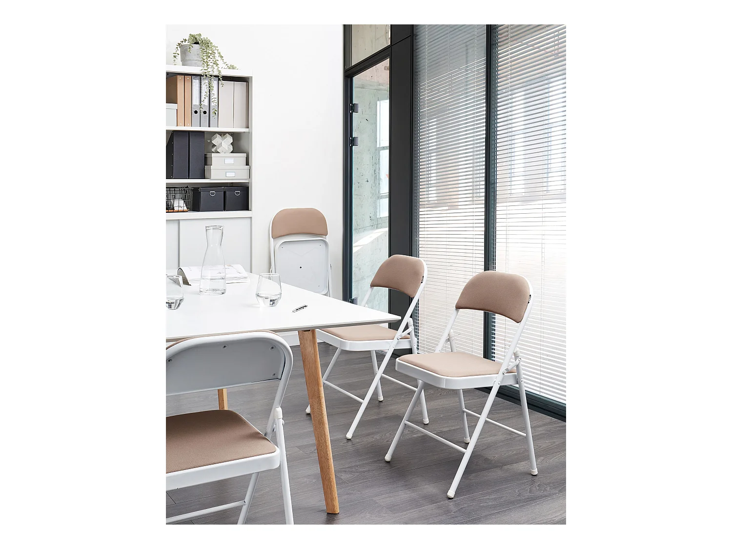 Lot de 4 chaises pliantes SPARKS Beige