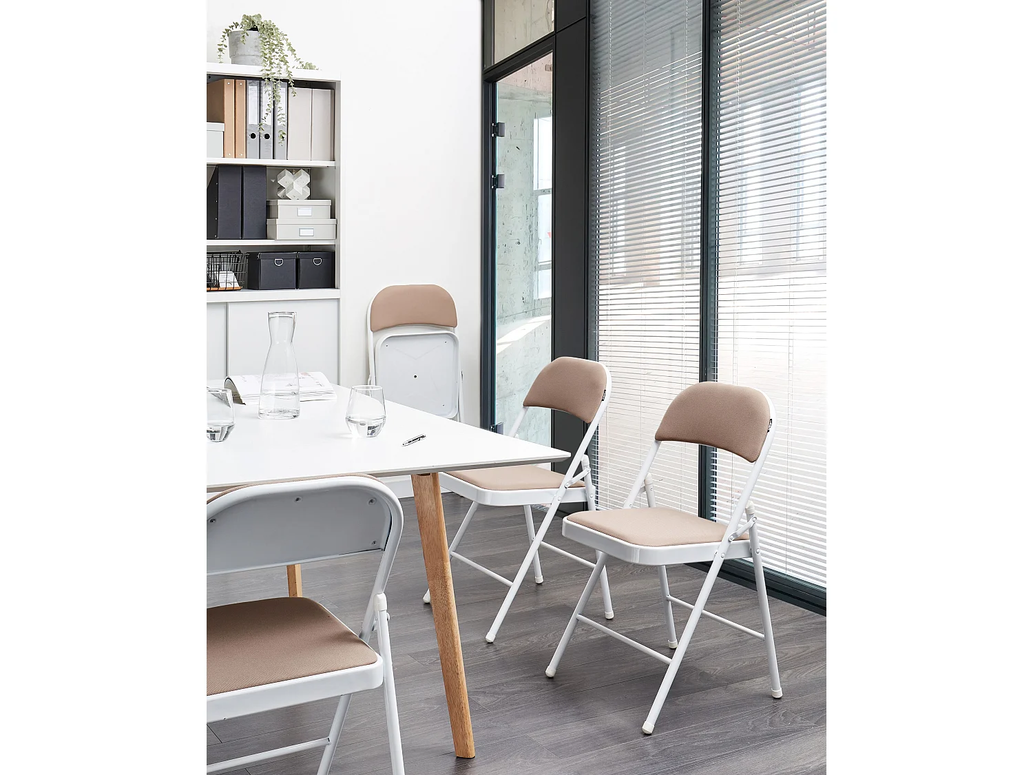 Lot de 4 chaises pliantes SPARKS Beige