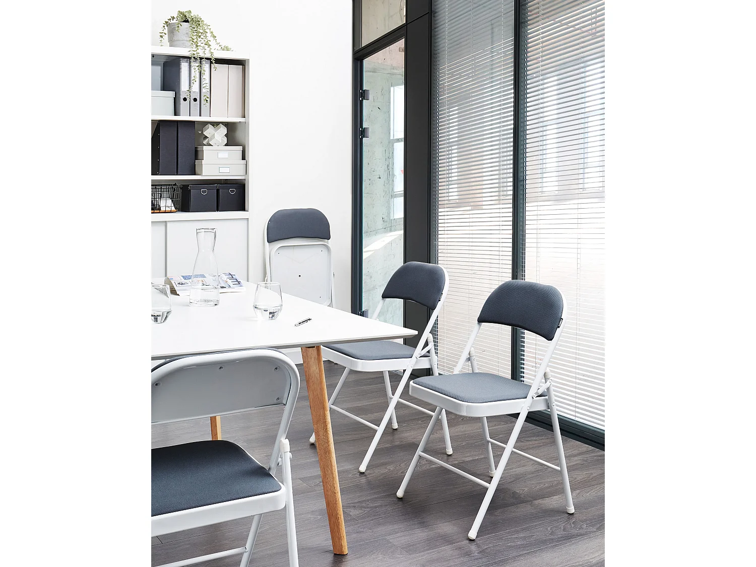 Lot de 4 chaises pliantes SPARKS Gris foncé