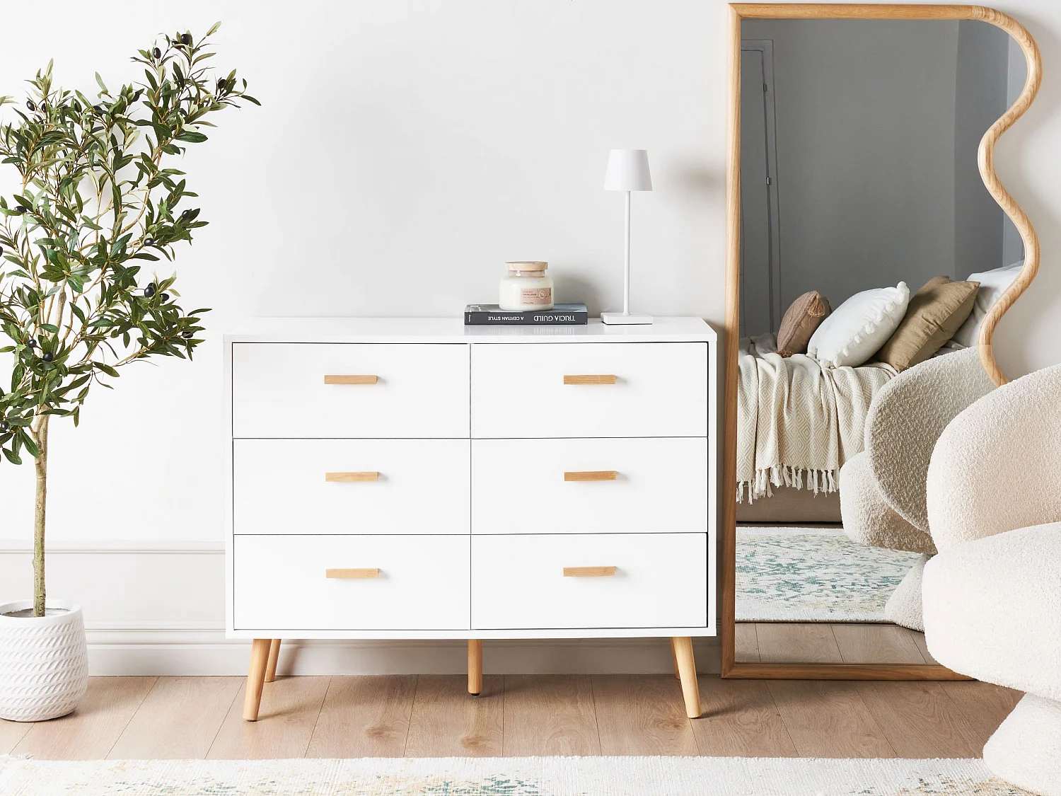 Commode à 6 tiroirs NEWARK Blanc