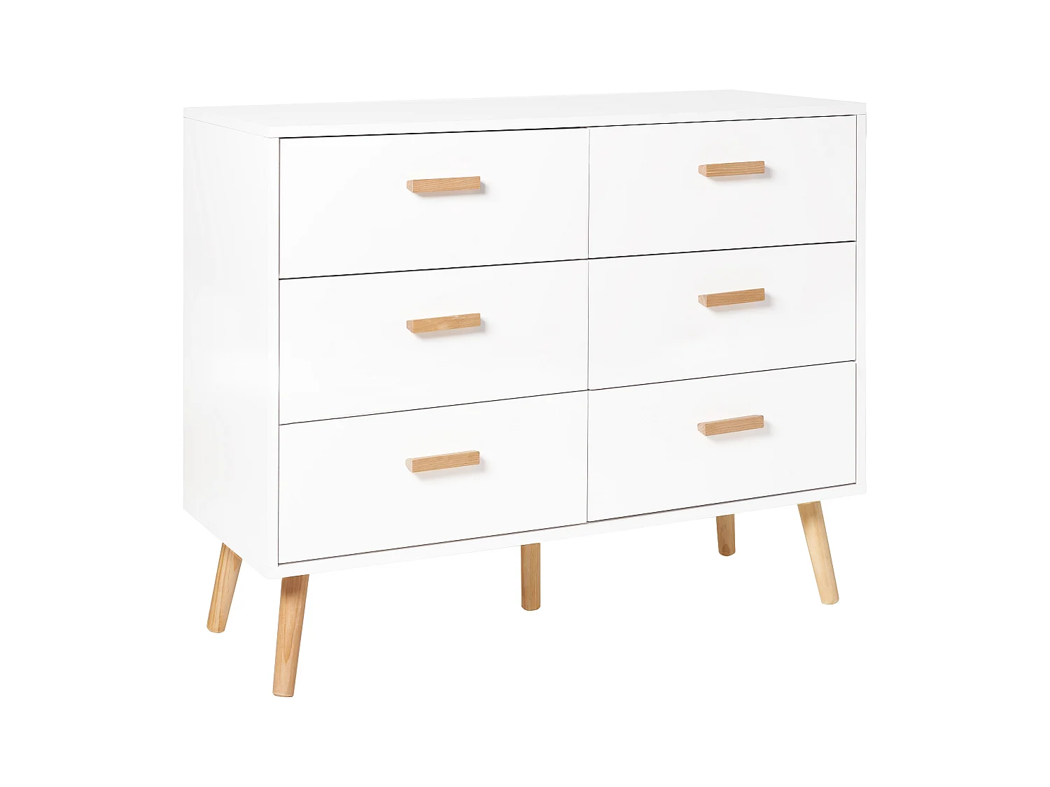Commode à 6 tiroirs NEWARK Blanc